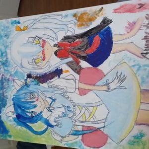 Art, anime picture multi-colored